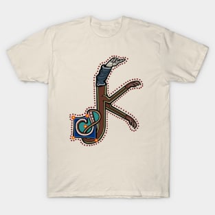 Letter K Manicule W 14C Maastricht Psalter parody T-Shirt